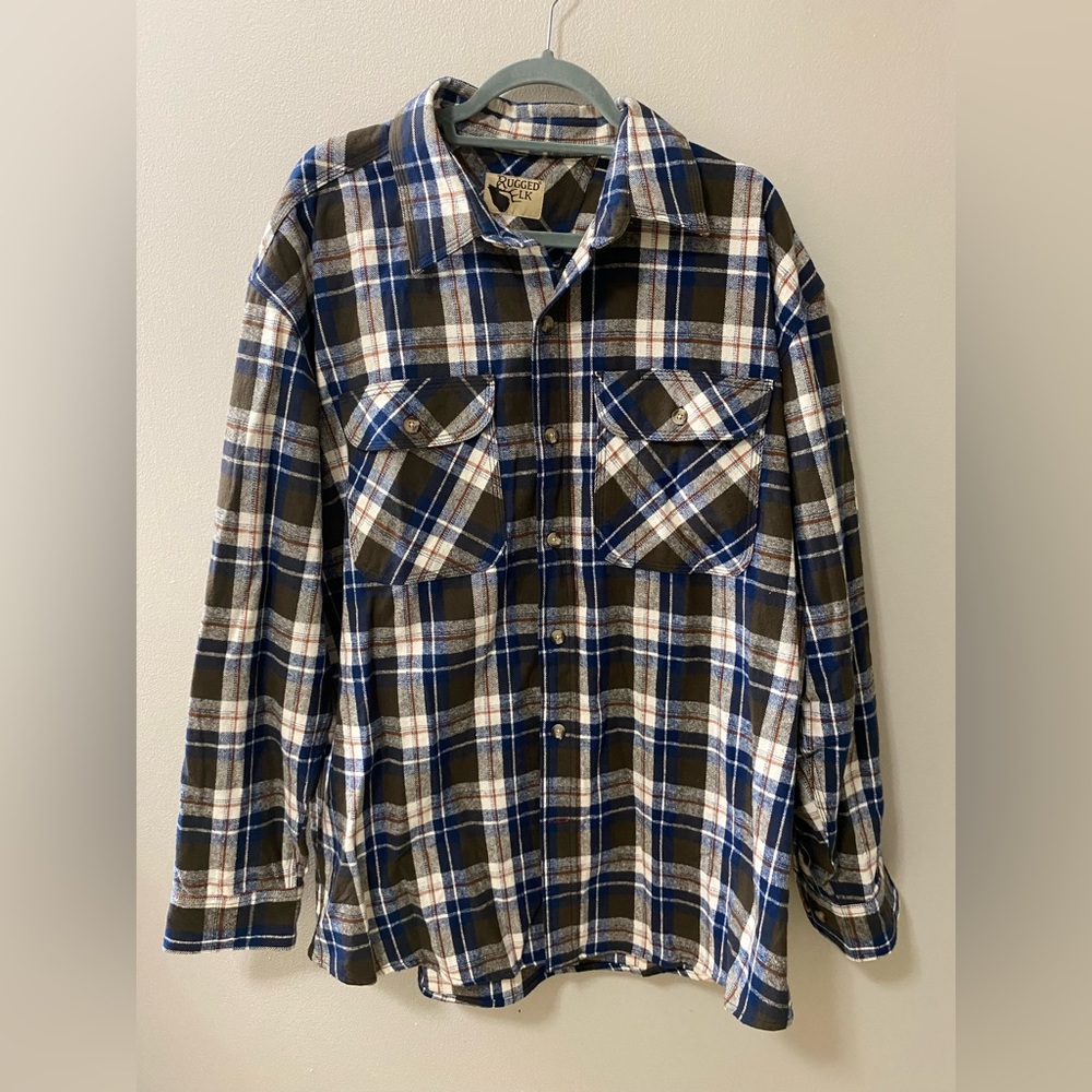 mens xl shacket flannel jacket button up plaid outdoor new with tags